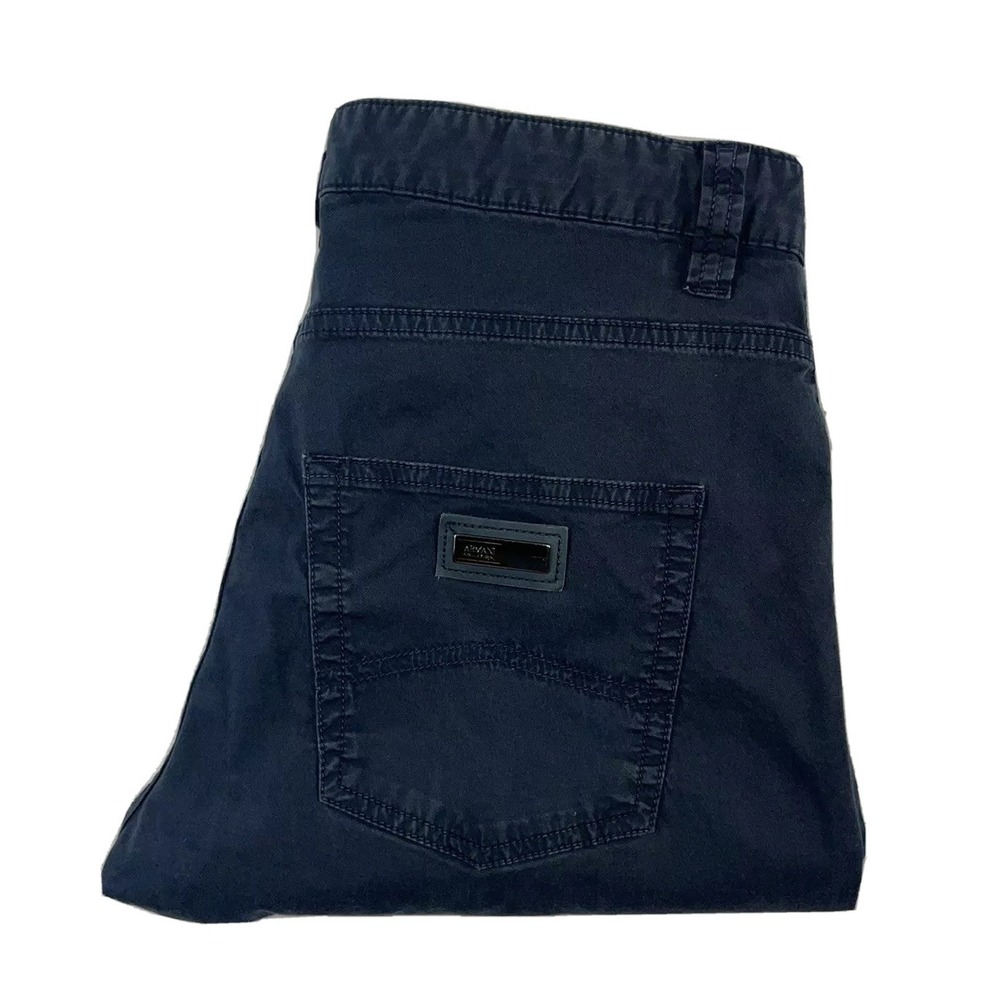 Armani Collezioni Blue J15 Regular Fit Stretch Chino Pants Mens 31x33